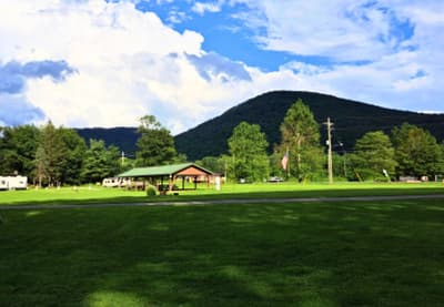 Pavilion beneath the mountain