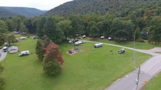 Aerial view toward the mountains