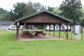 Pavilion with picnic tables