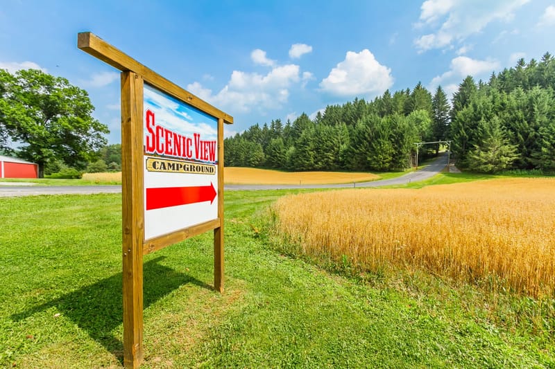 Scenic View Campground entrance sign